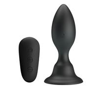 Mr Play - Analstecker mit Vibration, Schwarze Fernbedienung
