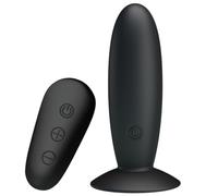 Mr Play - Analstecker mit Vibration, Schwarze Fernbedienung
