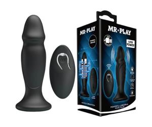 MR. PLAY - plug anal vibrant télécommandé rechargeable - silicone noir