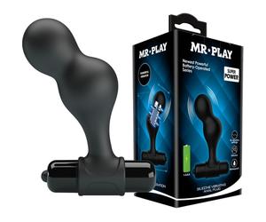 Mr Play - Schwarzer Silikon-Vibrator-Analstecker