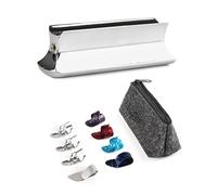 Mr.Power Barre de diapositive en métal pour guitare Dobro, guitare hawaïenne en acier Lap Steel, guitare électrique avec celluloïd + médiators en acier inoxydable + sac