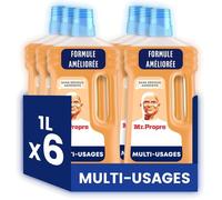 Mr. Propre Nettoyant Liquide Sol Multi-Usages,Grand Format (1L x6),Parfum Savon Noir & Fleurs d'Oranger,Élimine Jusqu'à