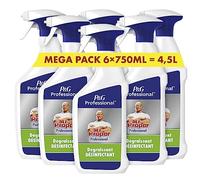 Mr. Propre Professional Spray Désinfectant Et Dégraissant, (6 x 750ml), Odeur Neutre, Dissout Rapidement La Graisse Et Élimine La Saleté, Ne Laisse Aucun Résidus Dangereux, Agréé Contact Alimentaire