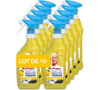 Mr. Propre Spray Dégraissant et Nettoyant Cuisine Multi-Usages,Grand Format (500ml x10),Parfum Citron,Élimine la Graisse Sans