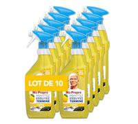 Mr. Propre Spray Dégraissant et Nettoyant Cuisine Multi-Usages, Grand Format (500ml x10), Parfum Citron, Élimine la Graisse Sans Résidus Dangereux, Sans Traces, Convient aux Surfaces Alimentaires