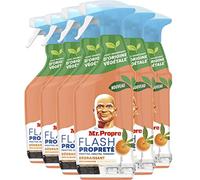 Mr. Propre Spray Dégraissant et Nettoyant Cuisine Multi-Usages, Grand Format (800ml x6), Parfum Citron, Élimine la Graisse Sans Résidus Dangereux, Sans Traces, Convient aux Surfaces Alimentaires