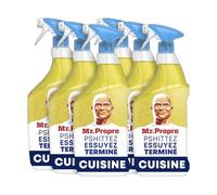Mr. Propre Spray Dégraissant et Nettoyant Cuisine Multi-Usages, Grand Format (800ml x6), Parfum Citron, Élimine la Graisse Sans Résidus Dangereux, Sans Traces, Convient aux Surfaces Alimentaires