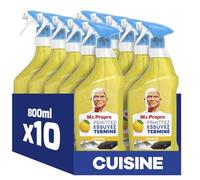 Mr. Propre Spray Dégraissant Et Nettoyant Multi-Usages, Grand Format (800ml x10), Parfum Citrons d’Été, Élimine Jusqu'à 99.9% Des Bactéries, Sans Traces ni Résidus Dangereux