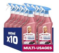 Mr. Propre Spray Nettoyant Multi-Usages, Grand Format (800ml x10), Parfum Fleurs De Cerisier, Élimine Jusqu'à 99.9% des Bactéries, Sans Traces, Fraîcheur Longue Durée