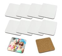 MR.R 10pc Sublimation Blanks sous-Verres MDF carrés absorbants, sous-Verres à Transfert de Chaleur pour Les Boissons, Fournitures de Bricolage
