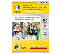MR.R 140gsm/m² A4x100 feuilles de papier photo papier photo mat recto verso immédiatement sec imperméable blanc brillant pour imprimantes à jet d'encre