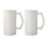 MR.R 16 oz Blancs de sublimation Tasses en verre dépoli Tasses à café avec poignée pour les revêtements thermiques de transfert de chaleur (lot de 2)