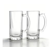 MR.R 16 oz Sublimation Blancs Verre Transparent Tasses Tasses À Café Avec Poignée Pour Transfert De Chaleur Thermique Revêtements (Lot de 2)