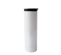 MR.R 17oz Sublimation Blanks Mug à double paroi avec couvercle, bouteille d'eau isolée sous vide en acier inoxydable blanc, bouteille de café portable Trave Cup pour boissons chaudes froides 500 ml