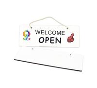 MR.R 2 Pièces Blancs de Sublimation MDF Rectangle Porte Plaque Cintre Maison Mur Porte Décor, 11x4 Pouces