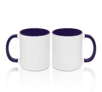 MR.R 325 ml Tasses à sublimation, 2 pièces, blanc avec intérieur violet, poignée, porcelaine, tasse, tasse à café, 11 oz, classique, pour la maison, toutes les occasions