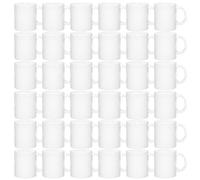 MR.R Ensemble de 36 tasses en céramique blanche pour café, compatible lave-vaisselle, 11 oz, tasse classique en céramique blanche pour le lait, le thé, le cola, l'eau