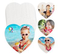 MR.R Lot de 12 Puzzles Blancs en Forme de cœur pour Sublimation - 20 x 20 cm - 83 pièces par lot
