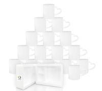 MR.R Lot de 16 tasses de sublimation blanches avec anses en forme de cœur 11 oz