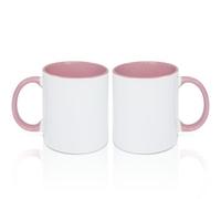 MR.R Lot de 2 tasses à café vierges de 325 ml avec intérieur et poignée de couleur rose