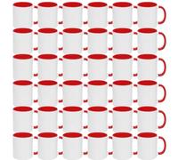 MR.R Lot de 36 tasses à café vierges à sublimation de 325 ml avec intérieur et poignée de couleur rouge