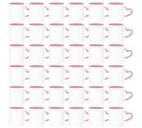 MR.R Lot de 36 tasses à café vierges à sublimation de 325 ml avec intérieur rose et poignée en forme de cœur