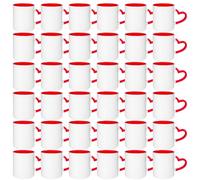 MR.R Lot de 36 tasses à café vierges à sublimation de 325 ml avec intérieur rouge et poignée en forme de cœur