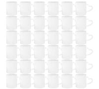 MR.R Lot de 36 tasses à café vierges en céramique blanche pour lave-vaisselle - 325 ml - Tasse classique en céramique avec poignée en forme de cœur pour le lait, le thé, le cola et l'eau