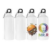 MR.R Lot de 4 bouteilles de sport vierges en aluminium blanc pour sublimation 600 ml