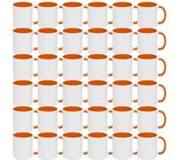 MR.R Lot de 6 tasses à café vierges à sublimation de 325 ml avec intérieur et poignée de couleur orange