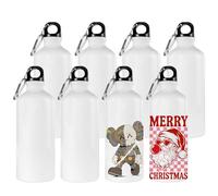 MR.R Lot de 8 bouteilles de sport vierges en aluminium blanc pour sublimation 600 ml