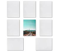 MR.R Lot de 8 dessous-de-verre en céramique pour travaux manuels, 15 × 20 cm, blanc brillant pour presse à chaud