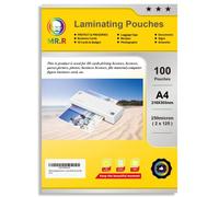 MR.R Pochettes de plastification thermique A4, feuilles de plastification en plastique transparent brillant pour fichiers photos, dessins à utiliser avec des plastifieuses thermiques 250 microns