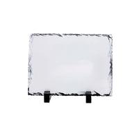 MR.R Sublimation Blanc Rectangulaire Rock Slate Photo Plaque Cadre Photo, Nouveauté Cadre Photo Personnalisé pour Mariage, Anniversaire, Naissance de bébé, 5,9x7,88 Pouces