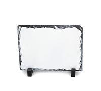 MR.R Sublimation Blanc Rectangulaire Rock Slate Photo Plaque Cadre Photo, Nouveauté Cadre Photo Personnalisé pour Mariage, Anniversaire, Naissance De Bébé,7.8''x11.8''