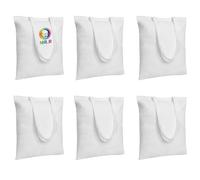 MR.R Sublimation Blanks 35 * 40cm Sac fourre-tout en toile réutilisable blanc, sac d'épicerie léger, sacs-cadeaux, sacs de livres pour l'impression par transfert de chaleur (6 Pieces)
