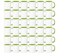 MR.R Sublimation Blanks Lot de 36 tasses à café en céramique avec intérieur et poignée Vert 325 ml