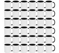 MR.R Sublimation Blanks Lot de 36 tasses à café en céramique pour lave-vaisselle avec intérieur et poignée Noir 325 ml