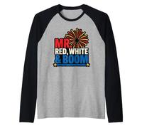 Mr Red White and Boom Funny 4th Couples Matching USA Manche Raglan
