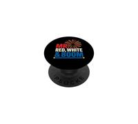 Mr Red White and Boom Funny 4th Couples Matching USA PopSockets PopGrip Adhésif