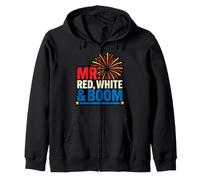 Mr Red White and Boom Funny 4th Couples Matching USA Sweat à Capuche
