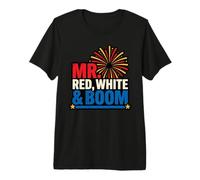 Mr Red White and Boom Funny 4th Couples Matching USA T-Shirt Haut de Gamme