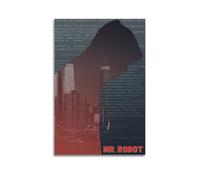 Mr. Robot Impression sur toile signée limitée, affiche de couverture de musique, chanteuse pop hip-hop, rap - Décoration murale pour fille et garçon - 30 x 45 cm - Sans cadre