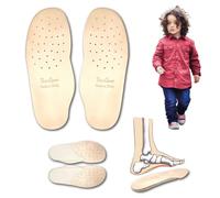 Mr. Scarpa Semelles orthopédiques en cuir véritable pour enfants avec support de voûte plantaire et rehausseur talon latex - anti-odeur anti-transpiration, pieds plats, fasciite (33 EU)