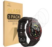 Mr.Shield Lot de 3 films protecteurs d'écran compatibles avec Amazfit Active Edge [Verre trempé] [Verre japonais avec dureté 9H]