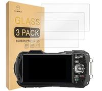 Mr.Shield Lot de 3 films protecteurs d'écran en verre trempé pour Ricoh WG-90 / WG-80 / WG-70 - Verre japonais avec dureté 9H