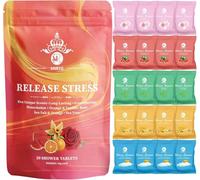 MR Shower Steamers Aromathérapie - Lot de 20 bombes de douche Aromathérapie Cadeaux d'anniversaire pour femme, pastèque organique, orange et vanille, sel de mer et orange, rose, arbre à thé, baskets