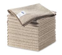 MR.SIGA 12 Chiffons de Nettoyage, Serviettes Microfibre Tout Usage, Café | Chiffons en Microfibre Polyvalents et Ultra Absorbants pour le Ménage, Torchon de Nettoyage Réutilisables, 32 x 32 cm