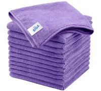 MR.SIGA 12 Chiffons de Nettoyage, Serviettes Microfibre Tout Usage, Violet | Chiffons en Microfibre Polyvalents et Ultra Absorbants pour le Ménage, Torchon de Nettoyage Réutilisables, 32 x 32 cm