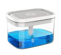 MR.SIGA 2 en 1 Distributeur Liquide Vaisselle et Porte-éponge, 900 ML Distributeur Savon Cuisine, Lave-Vaisselle pour Cuisine, Blanc